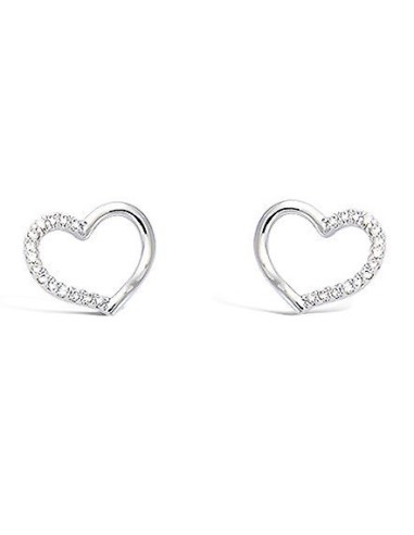 BOUCLES D'OREILLES ARGENT ET OXYDES COEUR