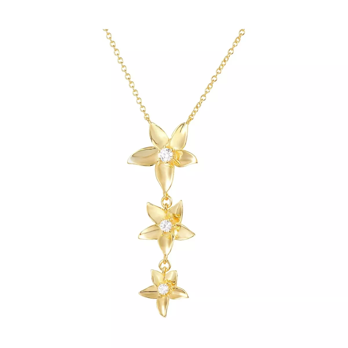 Pendentif Frangipanier Nacre LES POULETTES - Plaqué Or - Bijou Créateur