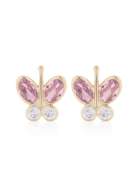 BOUCLES D'OREILLES OR PAPILLON  ENFANT