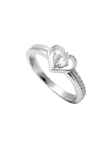 BAGUE ARGENT ET OXYDE COEUR