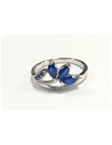 BAGUE ARGENT ET PIERRE BLEUE