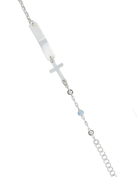 BRACELET CROIX IDENTITÉ ENFANT ARGENT