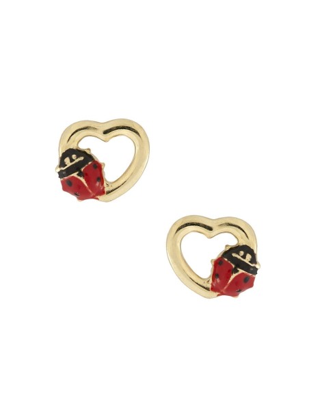 BOUCLES D'OREILLES OR COCCINELLE ENFANT