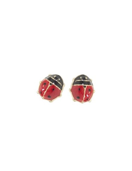 BOUCLES D'OREILLES COCCINELLES OR