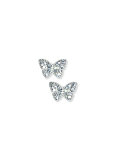 BOUCLES D’OREILLES ARGENT ET OXYDES PAPILLONS