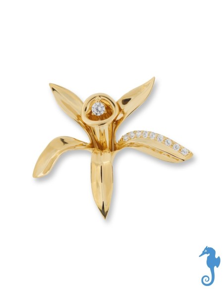 PENDENTIF FLEUR DE VANILLE BOURBON® OR 18 CARATS