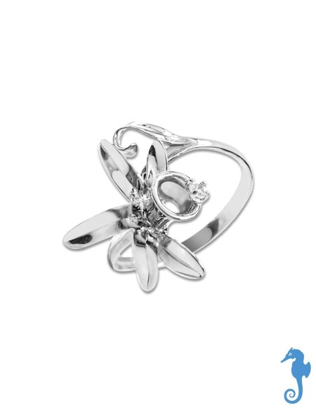 BAGUE FLEUR DE VANILLE BOURBON ® ARGENT