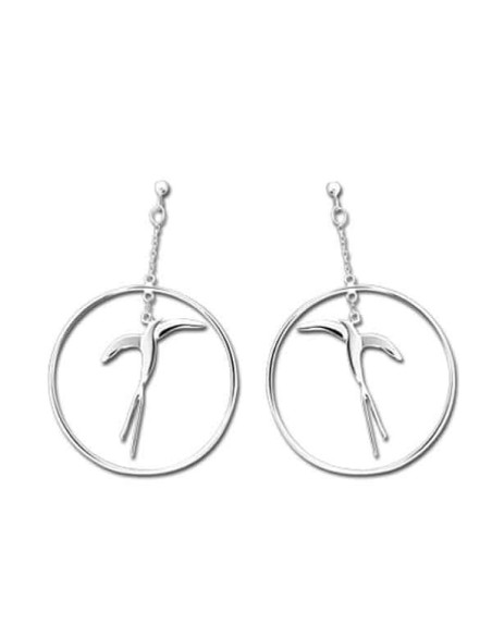 BOUCLES D'OREILLES ARGENT CRÉOLES PAILLE EN QUEUE