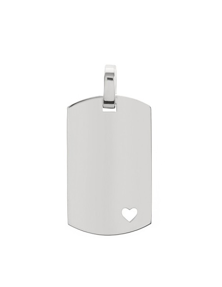 PENDENTIF ARGENT PLAQUE COEUR