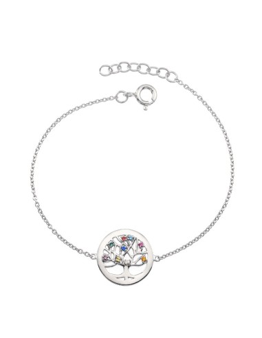 BRACELET ARGENT ARBRE DE VIE MULTICOLORE