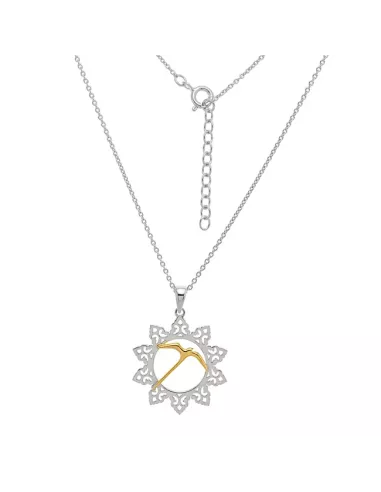 COLLIER ARGENT LAMBREQUIN ET PAILLE EN QUEUE