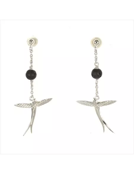 BOUCLES D'OREILLES ARGENT PAILLE EN QUEUE